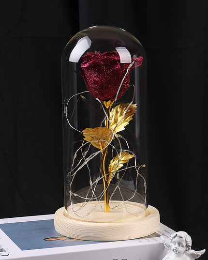Valentines Day Gift  For Girlfriend Eternal Rose Flowers LED Light In Glass Cover Day Wedding Decoration Favors Mother Day Female Gift  Gift