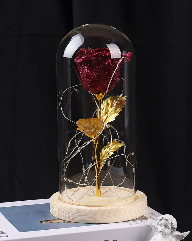 Valentines Day Gift  For Girlfriend Eternal Rose Flowers LED Light In Glass Cover Day Wedding Decoration Favors Mother Day Female Gift  Gift