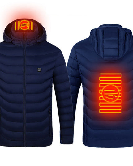 New Heated Jacket Coat USB Electric Jacket Cotton Coat Heater Thermal Clothing Heating Vest Men's Clothes Winter