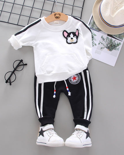 Round Neck Long-sleeved Sweater And Trousers Two-piece Children's Suit - Here 4 you