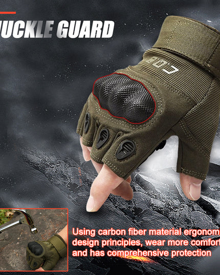 Tactical Gloves Army Military Men Gym Fitness Riding Half Finger Rubber Knuckle Protective Gear Male Tactical Gloves