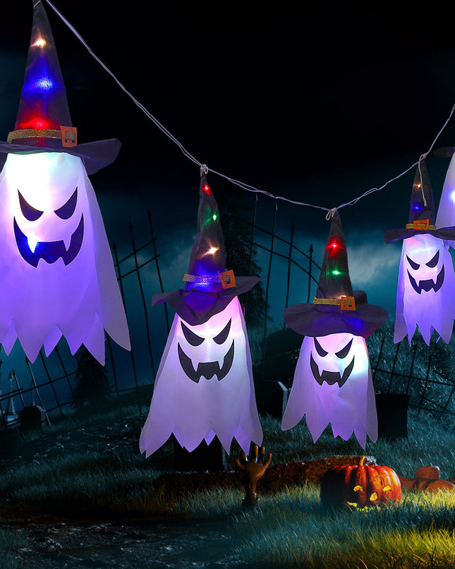 Halloween Holiday Decoration Lanterns Cloth Art Ghost Halloween String Lights