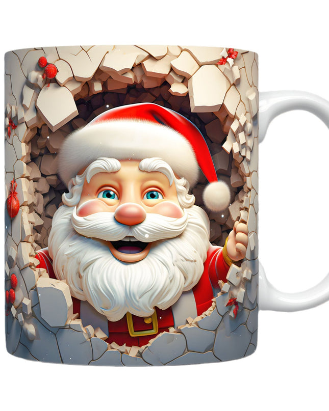 Christmas Theme Ceramic Mug 3D Santa Claus Coffee Cup Kitchen Gadgets