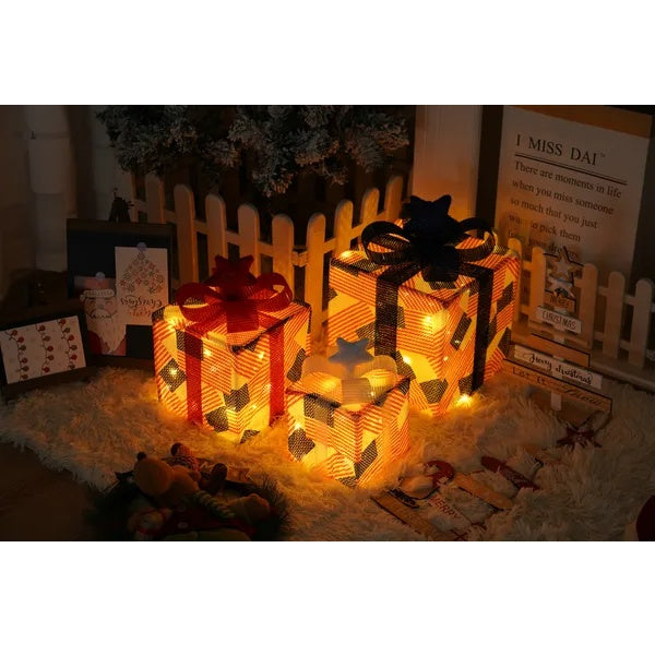 Christmas Light Box, LED Light Foldable Decoration Indoor And Outdoor, Christmas Light Box Gift Decoration Indoor And Outdoor Garden