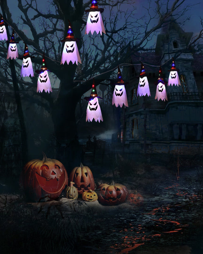 Halloween Holiday Decoration Lanterns Cloth Art Ghost Halloween String Lights