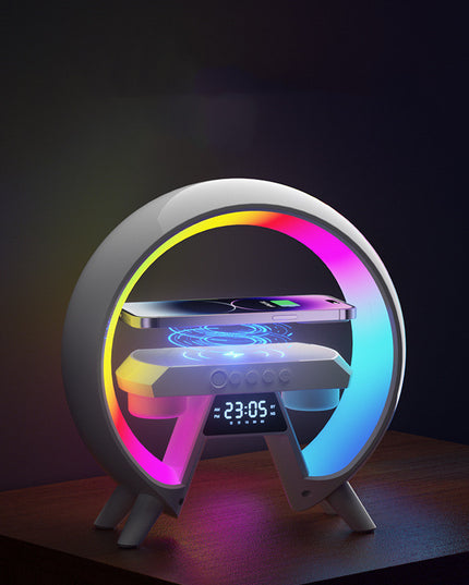 Colorful Bedside With Clock Light Wireless Charger - Here 4 you
