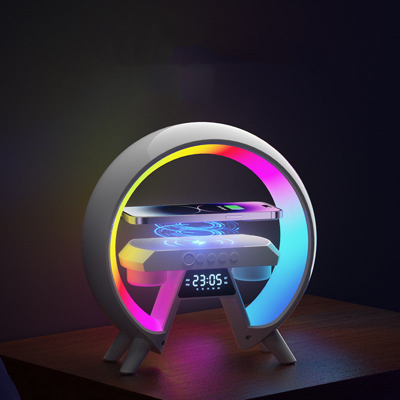 Colorful Bedside With Clock Light Wireless Charger - Here 4 you