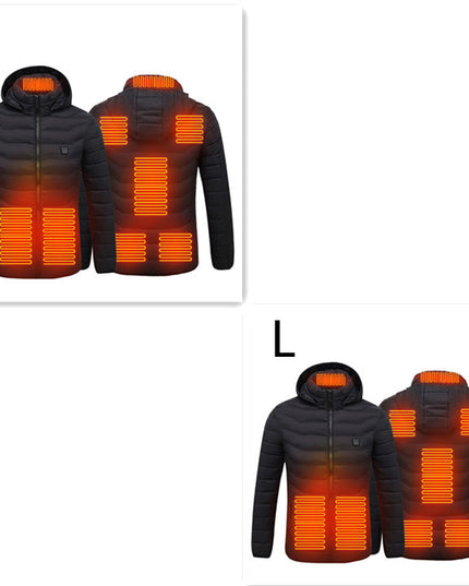 New Heated Jacket Coat USB Electric Jacket Cotton Coat Heater Thermal Clothing Heating Vest Men's Clothes Winter