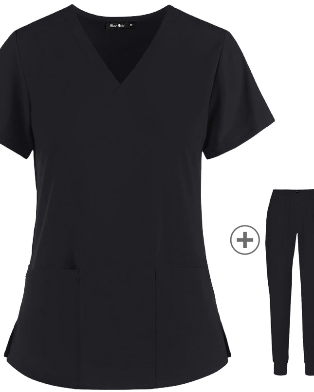 Stretch Slim Nurse Uniform Short-sleeved Summer Split Suit Overalls
