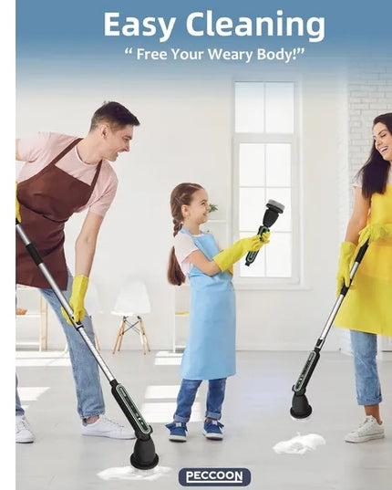 Electric Spin Scrubber, 2024 New Super Quiet Power Cleaning Brush For Bathroom Floor Tile With Long Handle, Cordless Shower Brush With 7 Replaceable Brush Heads, 120Mins Work Time, Dual Speeds