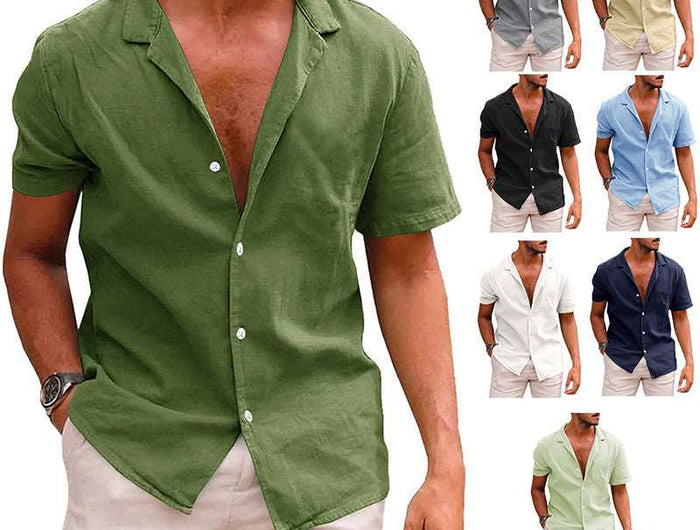 Men's Tops Casual Button Down Shirt Short Sleeve Beach Shirt Summer - Here 4 you