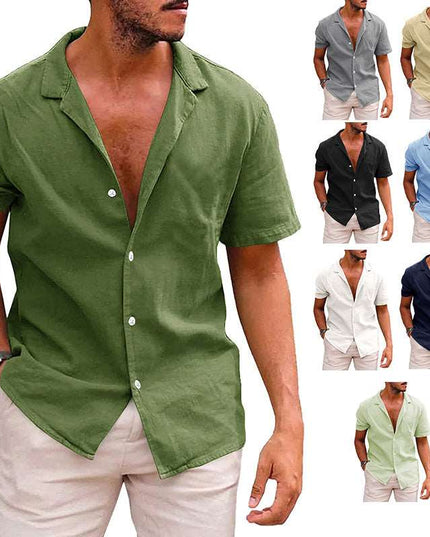 Men's Tops Casual Button Down Shirt Short Sleeve Beach Shirt Summer - Here 4 you