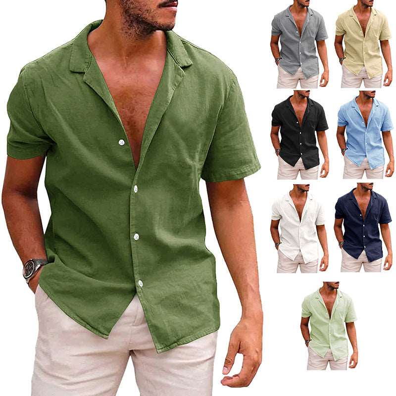 Men's Tops Casual Button Down Shirt Short Sleeve Beach Shirt Summer - Here 4 you
