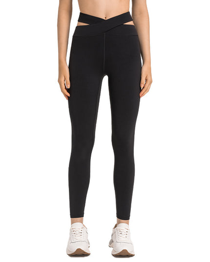 Cross Waist Head Yoga Pants Female Cutout