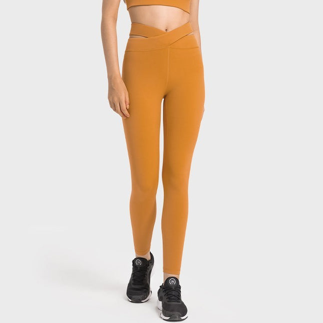 Cross Waist Head Yoga Pants Female Cutout
