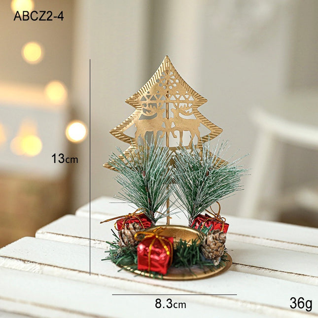 Christmas Candlestick Golden Iron Decoration