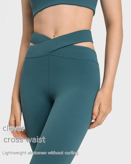 Cross Waist Head Yoga Pants Female Cutout