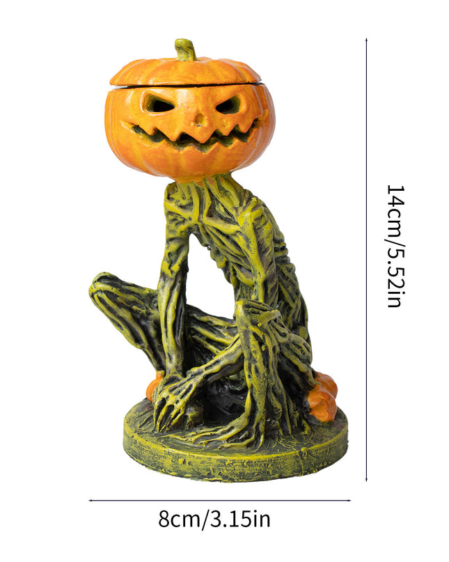 Halloween Pumpkin Candlestick Resin Decorations