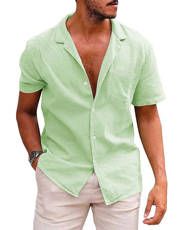 Men's Tops Casual Button Down Shirt Short Sleeve Beach Shirt Summer - Here 4 you