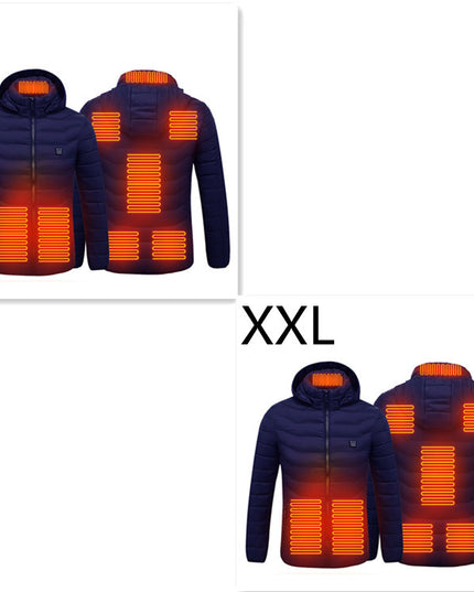 New Heated Jacket Coat USB Electric Jacket Cotton Coat Heater Thermal Clothing Heating Vest Men's Clothes Winter