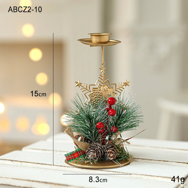 Christmas Candlestick Golden Iron Decoration