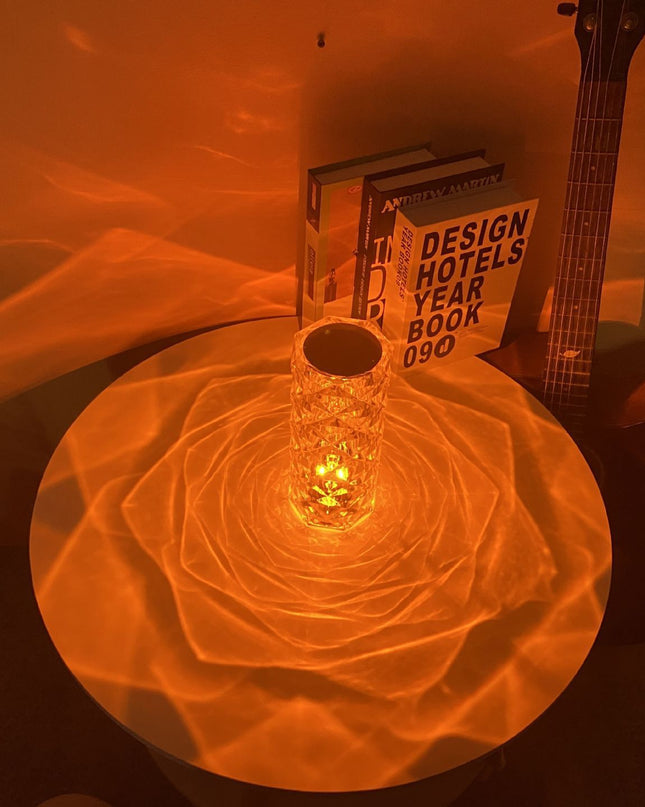 Romantic LED Rose Diamond Table Lamps For Bedroom Living Room Party Dinner Decor Creative Lights