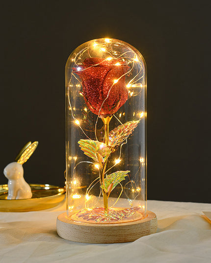 Valentines Day Gift  For Girlfriend Eternal Rose Flowers LED Light In Glass Cover Day Wedding Decoration Favors Mother Day Female Gift  Gift