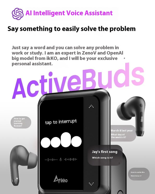 Intelligent AI Bluetooth-compatible Earphone Noise Reduction Real-time Translation
