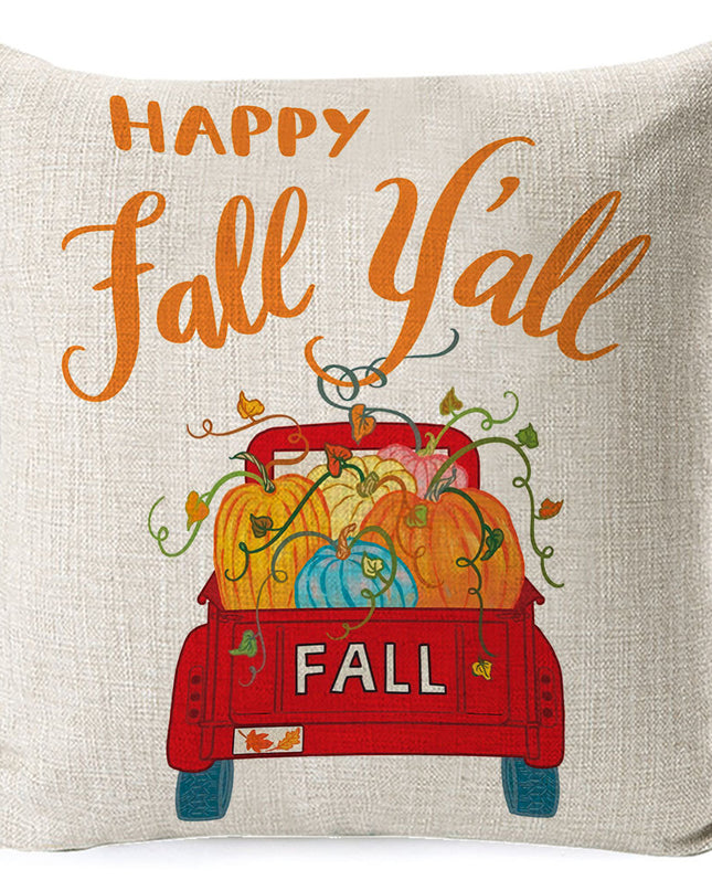 Thanksgiving pumpkin car sofa pillow
