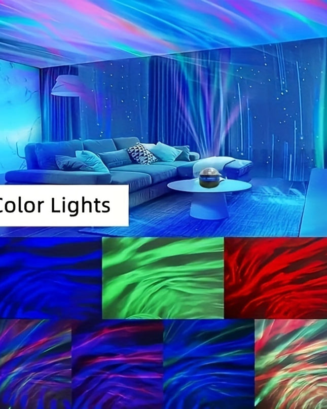 2 In 1 Northern Lights And Ocean Wave Projector With 14 Effects Of Galaxy Light For Game Rooms, Parties, Light Projector For Bedroom, Led Light Projector For Room Home Decorations