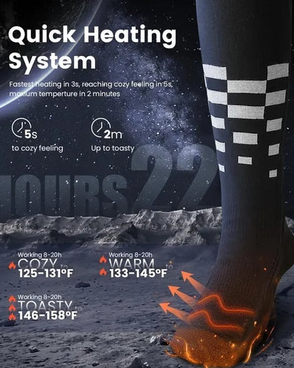 Heated Set Rechargeable - Heated Socks And Hand Warmers For Men - 2 Packs 6000mAh Electric Foot Warmers - Gifts For Camping, Hunting, Fishing And Outdoor Activities - Christmas Stocking Stuffers