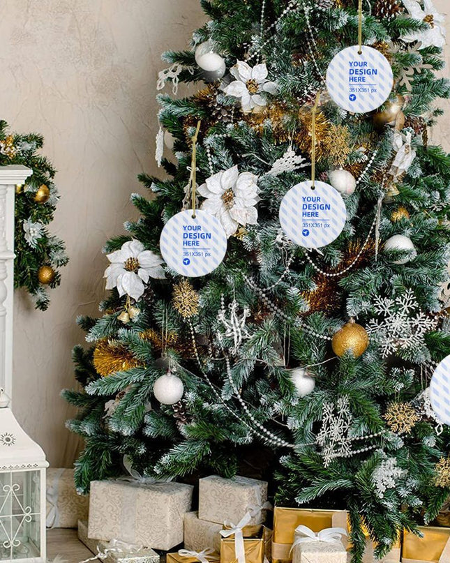 Home Decor Christmas Ceramic Round Pendant