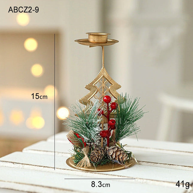 Christmas Candlestick Golden Iron Decoration