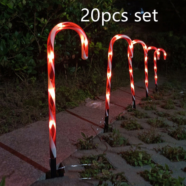 Solar Powered Cane String Lights Christmas Outdoor Decor