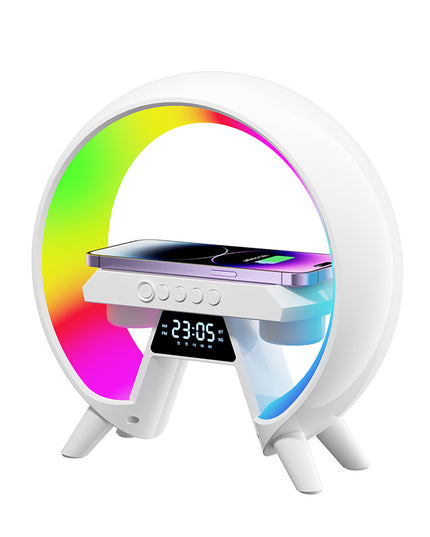 Colorful Bedside With Clock Light Wireless Charger - Here 4 you
