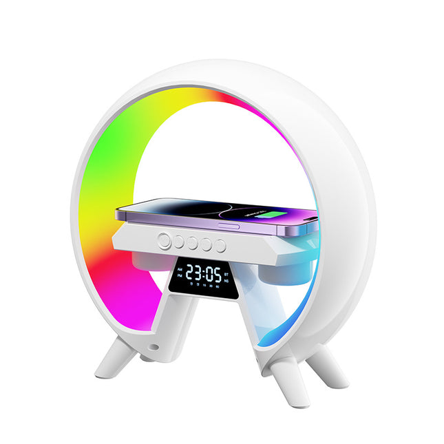 Colorful Bedside With Clock Light Wireless Charger - Here 4 you