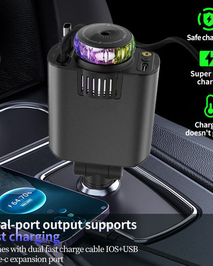 Multifunctional Purple Light Car Phone Charger
