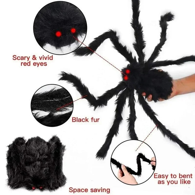 1/3pcs Giant Black Spider Halloween Decorations™