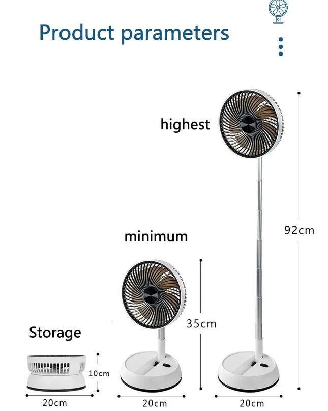6000mAh Portable Folding Rechargeable Fan™