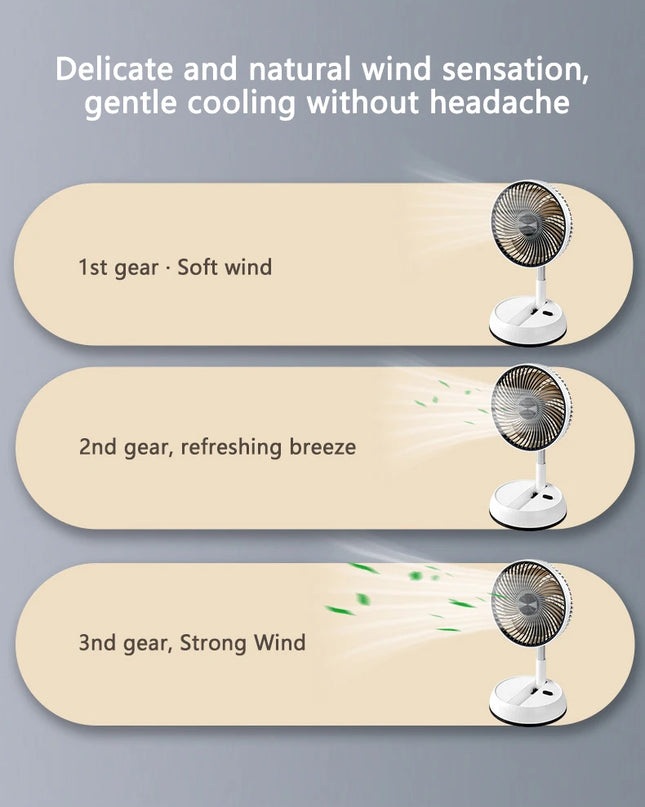 6000mAh Portable Folding Rechargeable Fan™