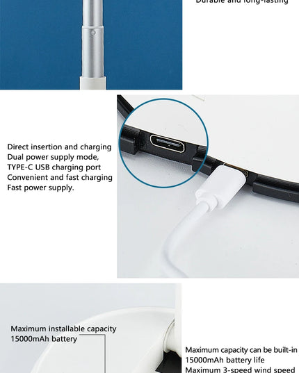 6000mAh Portable Folding Rechargeable Fan™