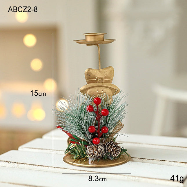 Christmas Candlestick Golden Iron Decoration
