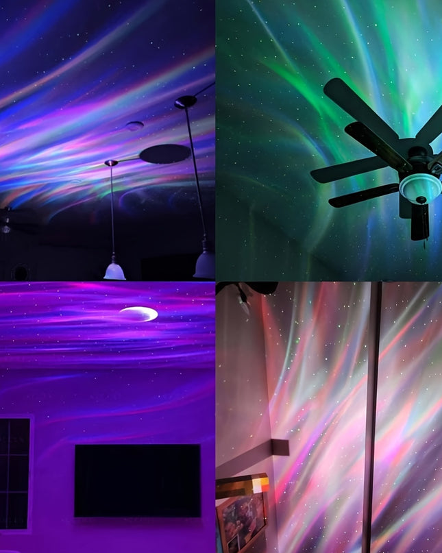 2 In 1 Northern Lights And Ocean Wave Projector With 14 Effects Of Galaxy Light For Game Rooms, Parties, Light Projector For Bedroom, Led Light Projector For Room Home Decorations