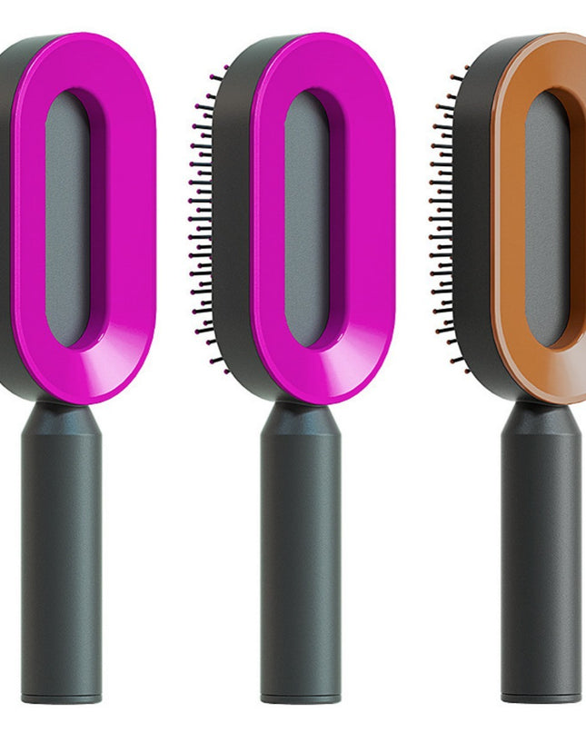 Self Cleaning Hair Brush For Women One-key Cleaning Hair Loss Airbag Massage Scalp Comb Anti-Static Hairbrush