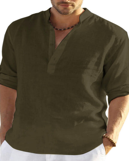 Men's Casual Long Sleeve Cotton linen shirt - Here 4 you