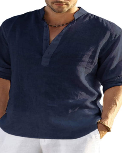 Men's Casual Long Sleeve Cotton linen shirt - Here 4 you