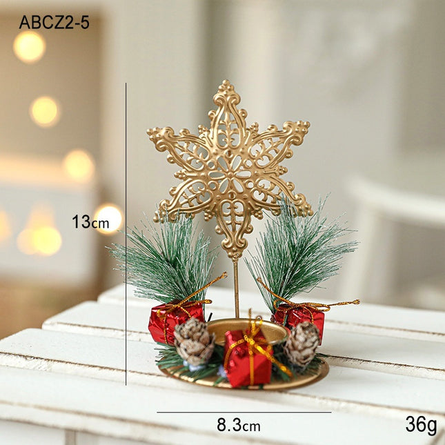 Christmas Candlestick Golden Iron Decoration
