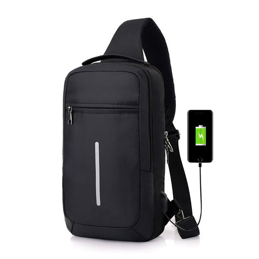 Anti-theft USB charging chest bag with you - Here4you617USB charging chest bagCJYDYDYD00513-Dark greyDark grey