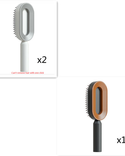 Self Cleaning Hair Brush For Women One-key Cleaning Hair Loss Airbag Massage Scalp Comb Anti-Static Hairbrush