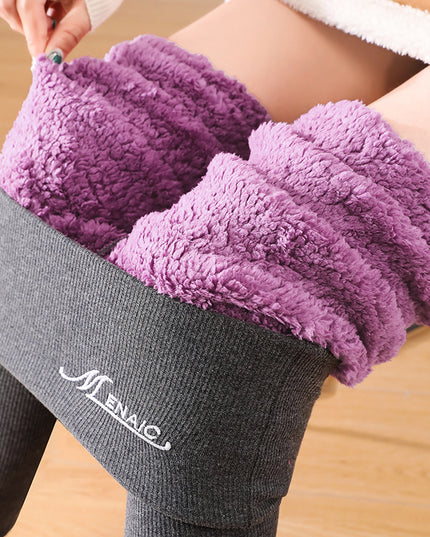 High Waist Plush Leggings Winter Warm Solid Slim Pants Fashion Trousers For Women Clothing